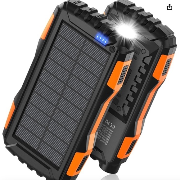 P993 (PACK OF 2) 3 in 1 Solar Charger Power Bank + Bonus Flashlight 20000mAh - Picture 1 of 5